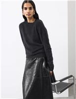 Brushed Wool with Cashmere Crew Neck Jumper