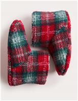 Kids Check Slipper Boots (4 Small - 7 Large)