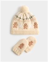 2pc Patterned Hat and Mitten Set (0-3 Yrs)