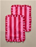 Set of 2 Pure Cotton Striped Placemats