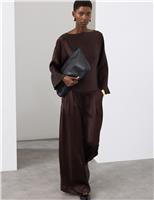 Satin Wide Leg Trousers