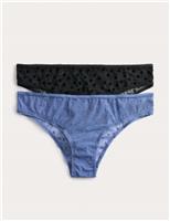 2pk Heart Flock Brazilian Knickers