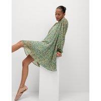 M&S Floral V-Neck Mini Relaxed Smock Dress Multi