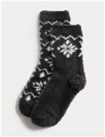 2pk Cosy Fairisle Ankle High Socks
