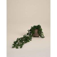 Artificial String of Pearls in Textured Ceramic Pot