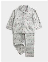 Kids Pure Cotton Floral Check Revere Pyjamas (12 Mths-8 Yrs)