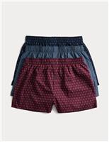 3pk Pure Cotton Foulard Woven Boxers