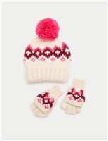 2pc Patterned Hat and Glove Set (3-13 Yrs)