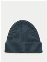 Ribbed Knitted Beanie Hat