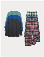 3pk Pure Cotton Checked Pyjama Sets (6-16 Yrs)