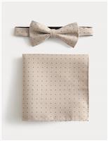 Polka Dot Bow Tie and Handkerchief Set