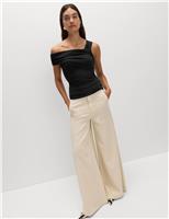 Jersey Asymmetric Neck Top