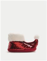 Christmas Sequin Slipper Boots (10 Small - 7 Large)