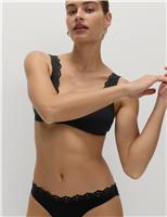 Sculpt Broderie Trim High Leg Bikini Bottoms