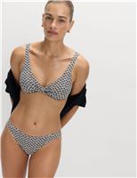 Printed Twist Front Plunge Bikini Top