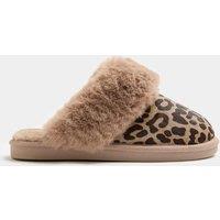 M&S Suede Leopard Print Mule Slippers Brown Mix