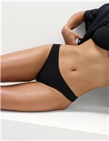 Textured V-Front Bikini Bottoms