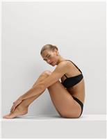 Textured Knot Front Bandeau Bikini Top