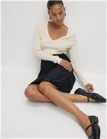 Soft Polka Dot High Waisted Mini Wrap Skirt