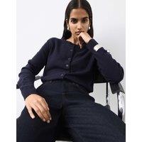 Autograph Pure Cashmere Crew Neck Relaxed Cardigan Midnight Navy
