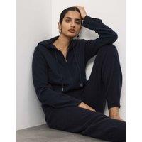 Autograph Pure Cashmere Zip Up Hoodie Midnight Navy