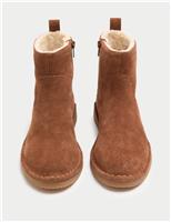 Suede Faux Fur Lining Flat Ankle Boots