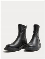 Block Heel Sock Ankle Boots