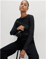 Cotton Rich Sparkly Ribbed Top