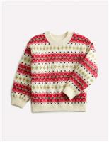 Fair Isle Sparkly Knitted Jumper (2-8 Yrs)