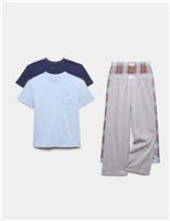 2 Pack Pure Cotton Striped Pyjama Sets (3-16 Yrs)