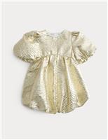 Cotton Blend Jacquard Puffball Dress (2-10 Yrs)