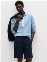 M&S Regular Fit Stretch Chino Shorts Navy