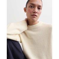 JAEGER Pure Cashmere Crew Neck Jumper Ivory