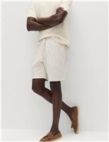 M&S Cotton Linen Blend Stretch Shorts Navy