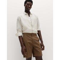 M&S Regular Fit Stretch Chino Shorts Brown