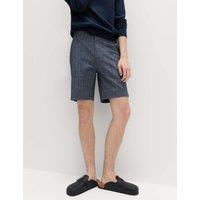M&S Half-Elasticated Waist Chino Shorts Dark Indigo Mix