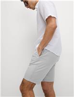 M&S Half-Elasticated Waist Chino Shorts Dark Indigo Mix