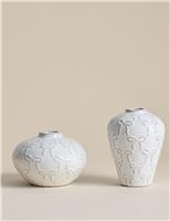 Set of 2 Mini Ceramic Bow Vases