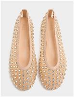 Gem Studded Flat Ballet Pumps