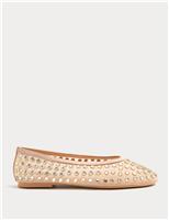 Gem Studded Flat Ballet Pumps