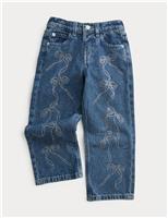 Pure Cotton Denim Diamant Bow Jeans (2-8 Yrs)