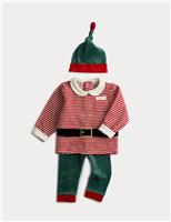 3pc Cotton Rich Christmas Elf Outfit (0-3 Yrs)