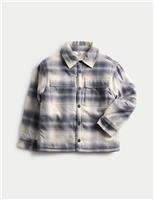 Pure Cotton Borg Lined Checked Overshirt (2-10 Yrs)