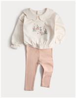 2pc Cotton Rich Peter Rabbit Collar Sweat Outfit (0-3 Yrs)