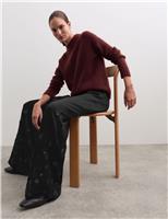 Embroidered Wide Leg Trousers