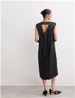 Embellished Tie Detail Midi Column Dress