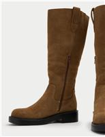 Suede Faux Fur Lined Knee High Boots