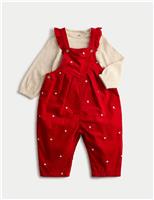 2pc Cotton Rich Floral Dungaree Outfit (0 Mths-3 Yrs)