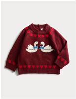 Knitted Swan Jumper (0-3 Yrs)