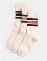 3pk Cotton Rich Striped Socks